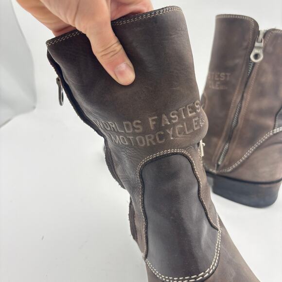 Triumph Paul Smith Brown Leather Buckle Motorcycle Boots Men's 42 Biker - Picture 7 of 15